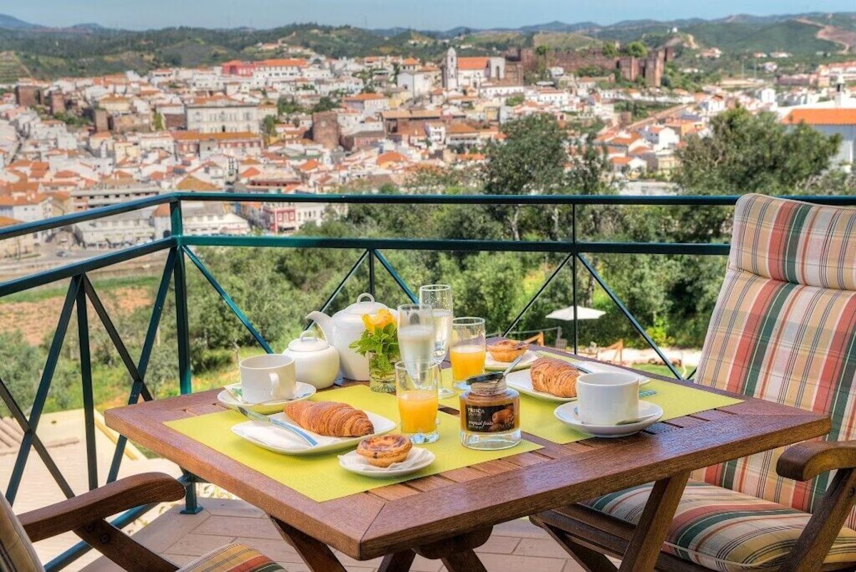 Breakfast terrace at Algarve Serena overlooking the town